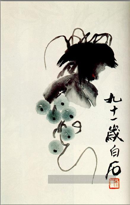 Qi Baishi raisins tradition chinoise Peintures à l'huile